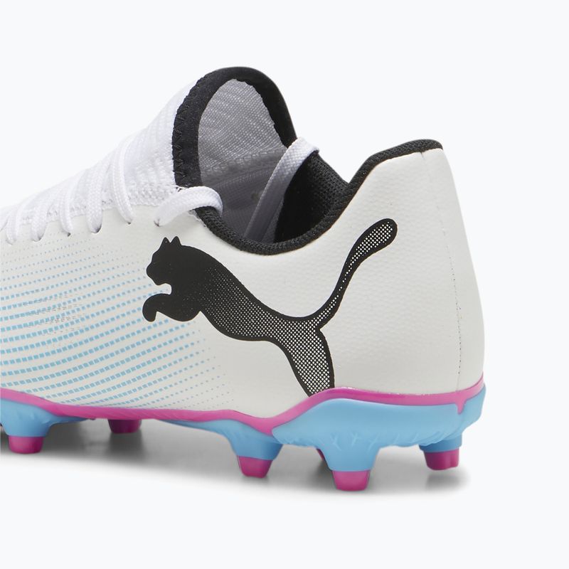 Дитячі футбольні бутси PUMA Future 7 Play FG/AG пума біла/пума чорна/отруйно-рожева 8