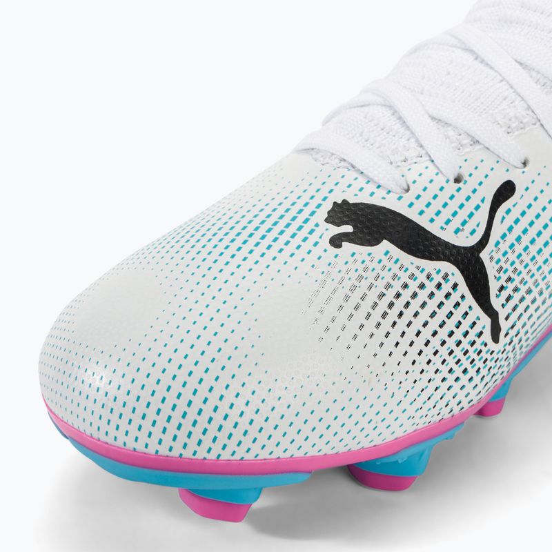 Дитячі футбольні бутси PUMA Future 7 Play FG/AG пума біла/пума чорна/отруйно-рожева 7