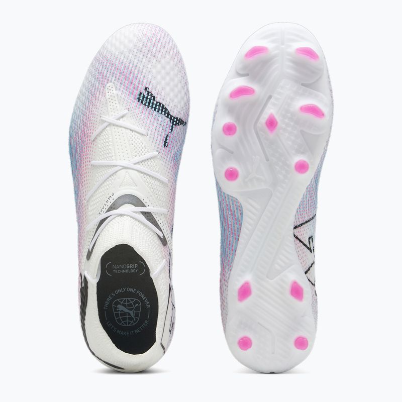 Футбольні бутси PUMA Future 7 Pro+ FG/AG пума білі / пума чорні / отруйно-рожеві 11