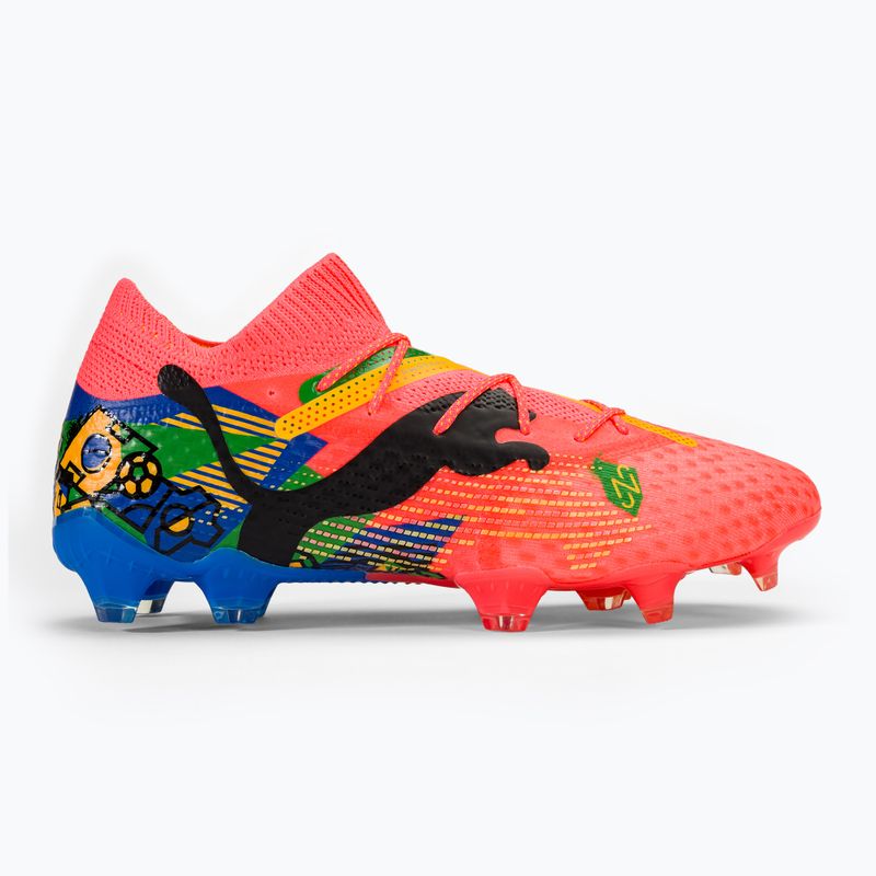 Кросівки футбольні PUMA Future 7 Ultimate Neymar Jr FG/AG sunset glow/black/sun stream/puma green/blue 2