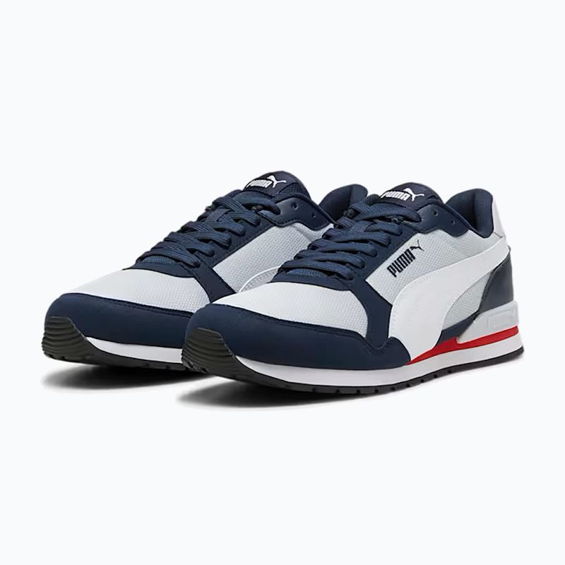 Кросівки PUMA ST Runner v3 Mesh silver mist/white/club navy/for all time red/black 10