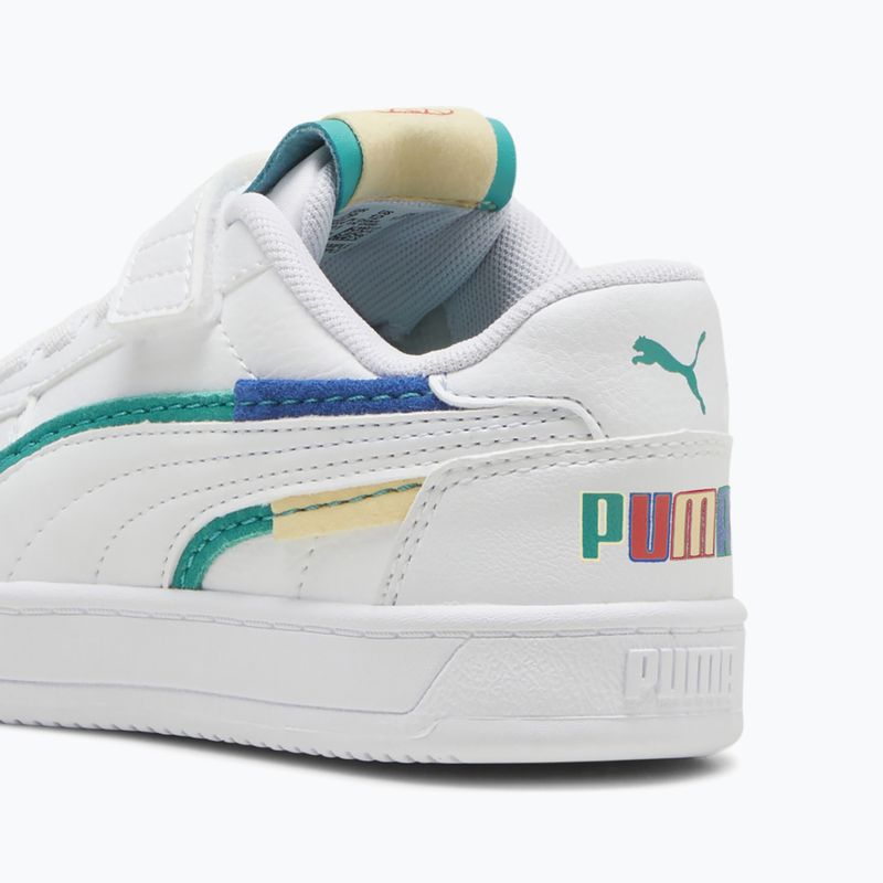 Кросівки дитячі PUMA Caven 2.0 Ready, Set, Better AC+ PS puma white/cobalt glaze/sparkling green 9