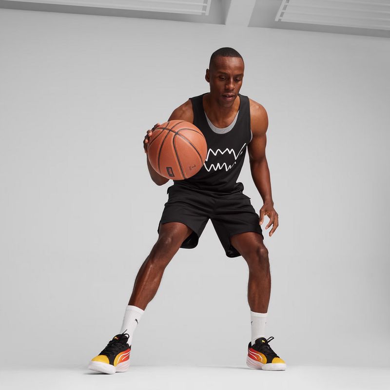 Чоловічі баскетбольні кросівки PUMA All-Pro Nitro Showtime жовтий шипіння / фіолетовий мерехтіння 14