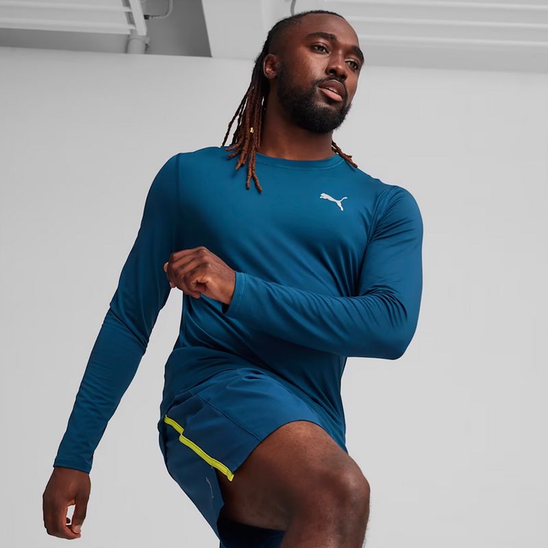 Лонгслів для бігу чоловічий PUMA Run Cloudspun blue 3