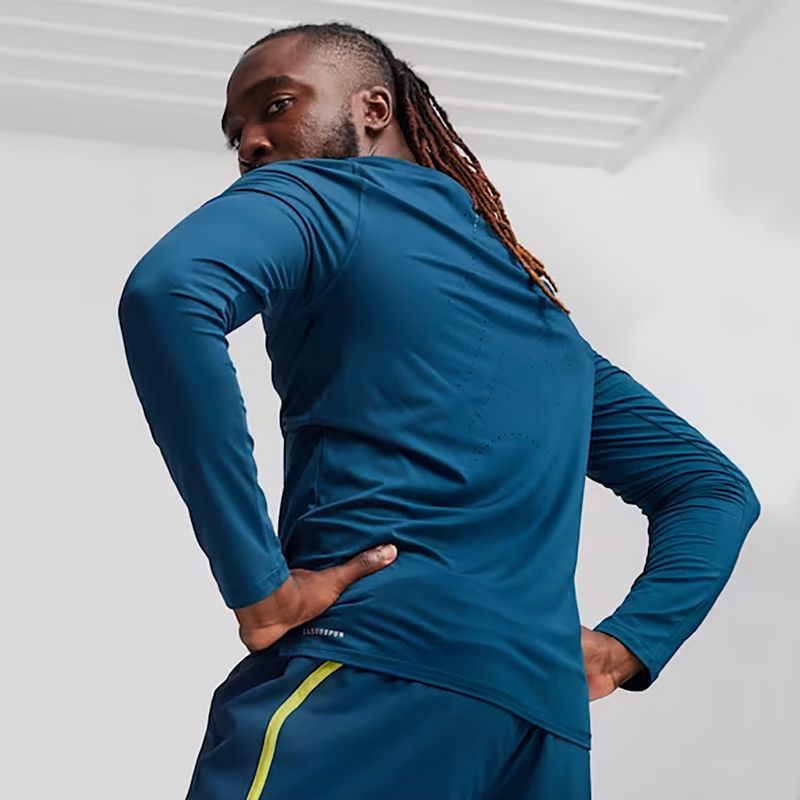 Лонгслів для бігу чоловічий PUMA Run Cloudspun blue 5