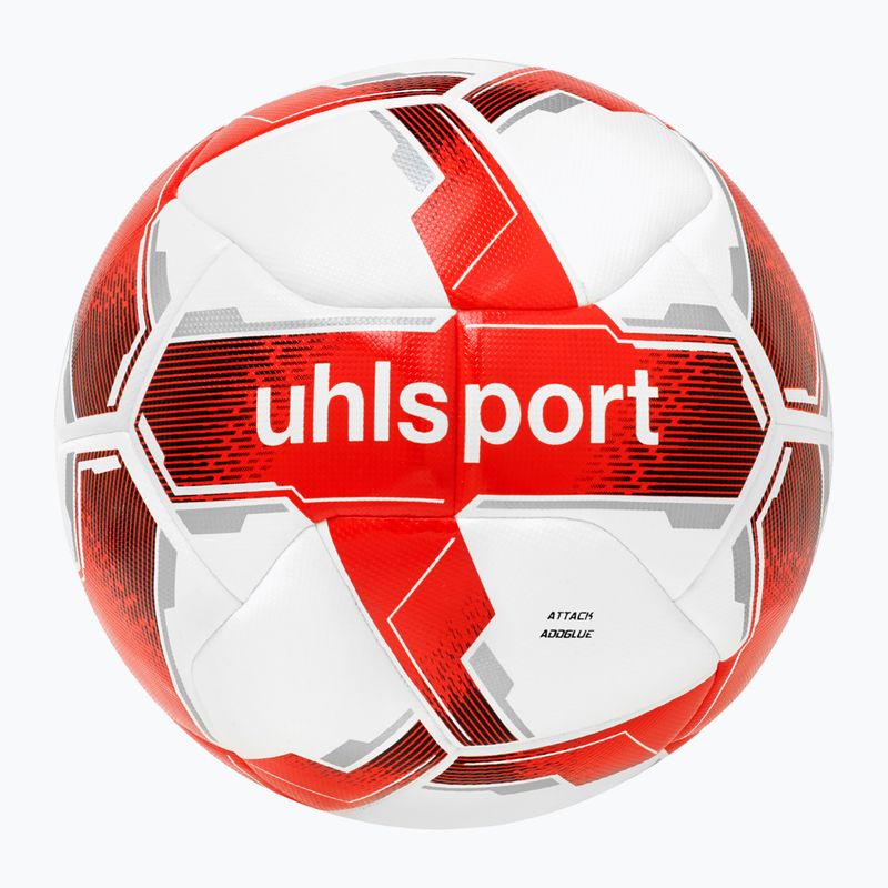 М'яч футбольний uhlsport Attack Addglue white/red/silver розмір 4 4