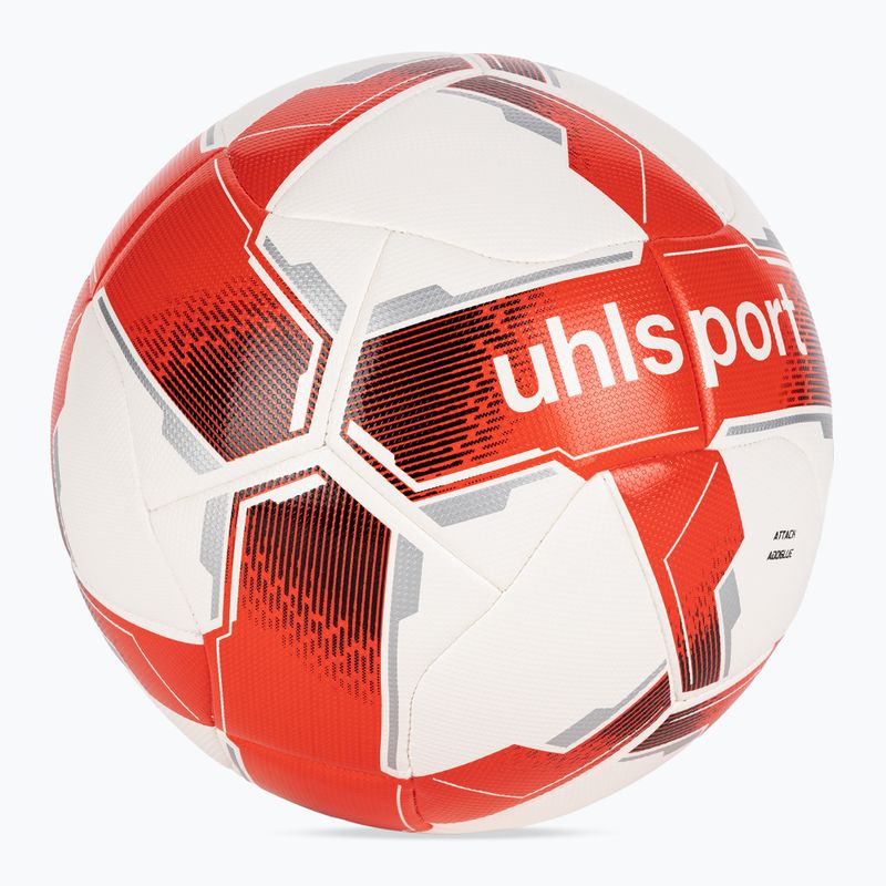 М'яч футбольний uhlsport Attack Addglue white/red/silver розмір 5 2