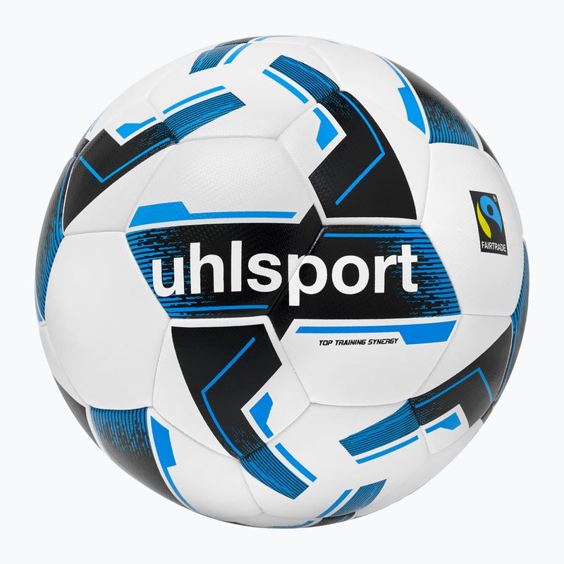 М'яч футбольний uhlsport Топ Training Synergy Fairtrade white/black/blue розмір 3 4