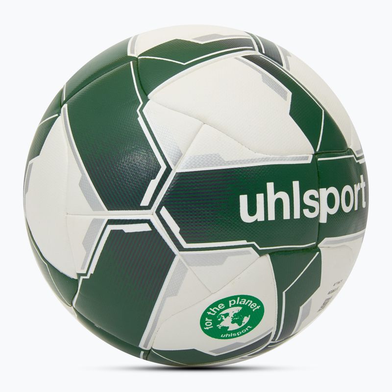 М'яч футбольний uhlsport Attack Addglue For The Planet white/dark green/silver розмір 4 2