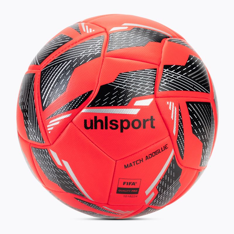 М'яч футбольний uhlsport Match Addglue fluo red/navy/silver розмір 5