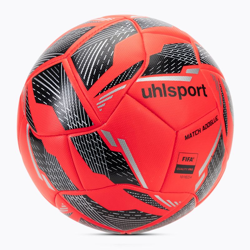 М'яч футбольний uhlsport Match Addglue fluo red/navy/silver розмір 5 2
