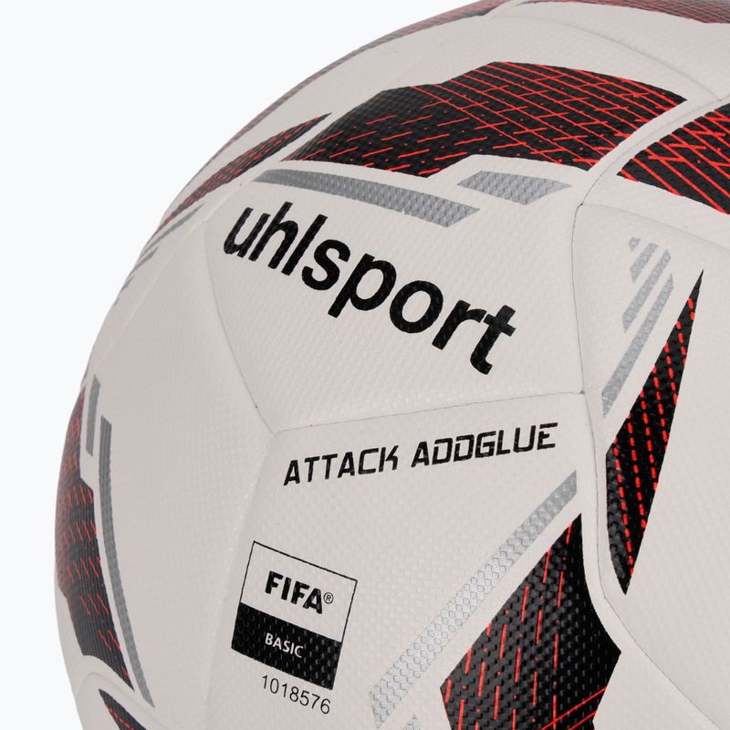 М'яч футбольний uhlsport Attack Addglue white/black/fluo red розмір 5 3