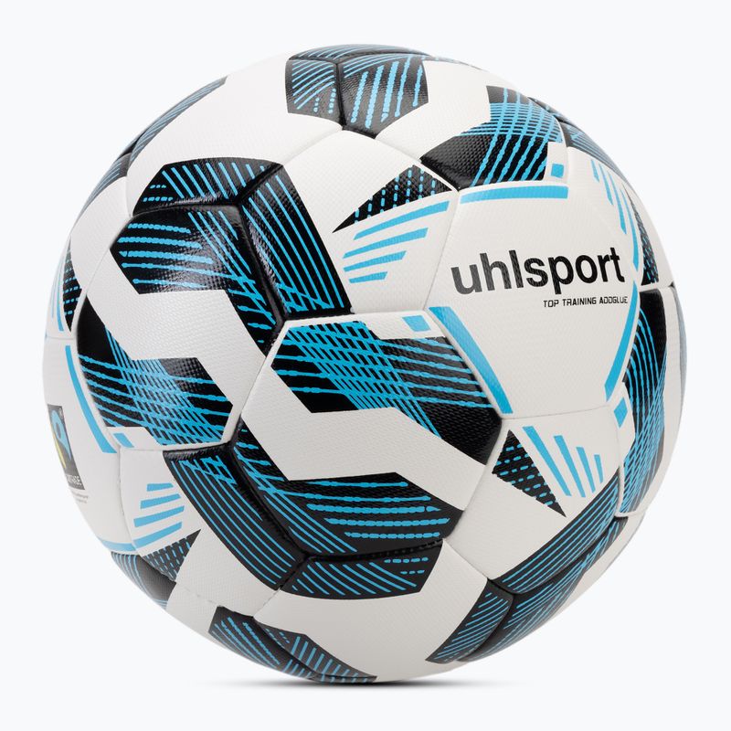 М'яч футбольний uhlsport Fairtrade Top Training Addglue white/black/fluo blue розмір 4 2