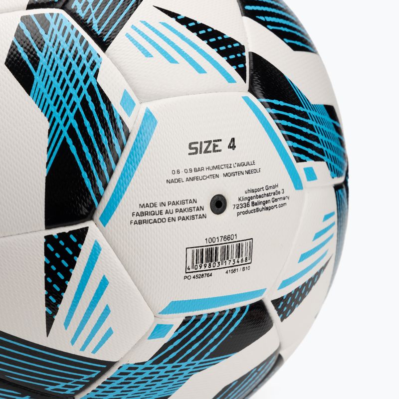 М'яч футбольний uhlsport Fairtrade Top Training Addglue white/black/fluo blue розмір 4 4