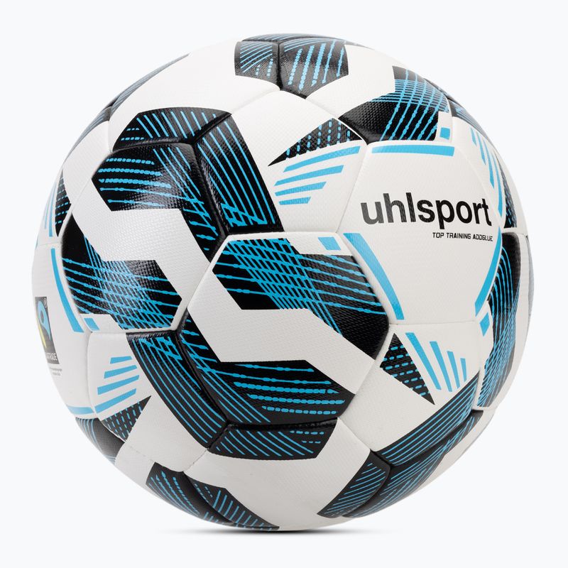 М'яч футбольний uhlsport Fairtrade Top Training Addglue white/black/fluo blue розмір 5 2