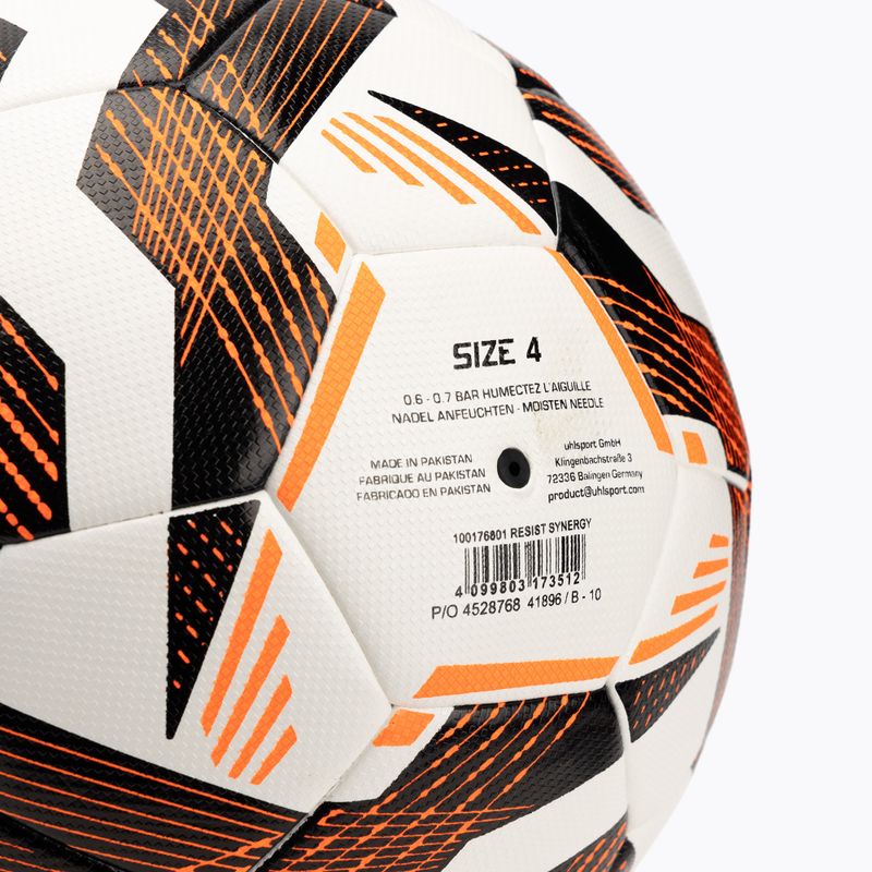 М'яч футбольний uhlsport Resist Synergy white/black/fluo orange розмір 4 4