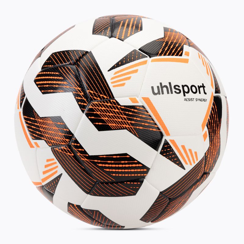 М'яч футбольний uhlsport Resist Synergy white/black/fluo orange розмір 5 3
