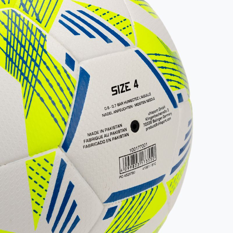 М'яч футбольний uhlsport 350 Lite Addglue white/fluo yellow/dark blue розмір 4 3