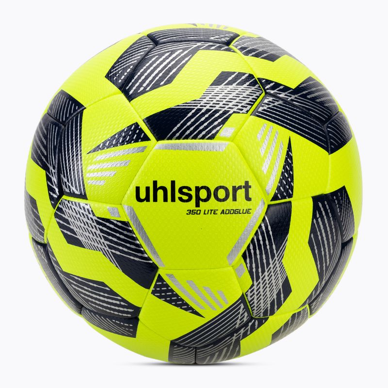 М'яч футбольний uhlsport 350 Lite Addglue fluo yellow/navy/silver розмір 4