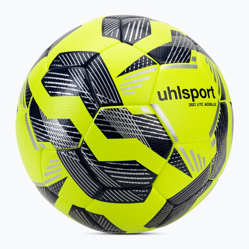 М'яч футбольний uhlsport 350 Lite Addglue fluo yellow/navy/silver розмір 4 2