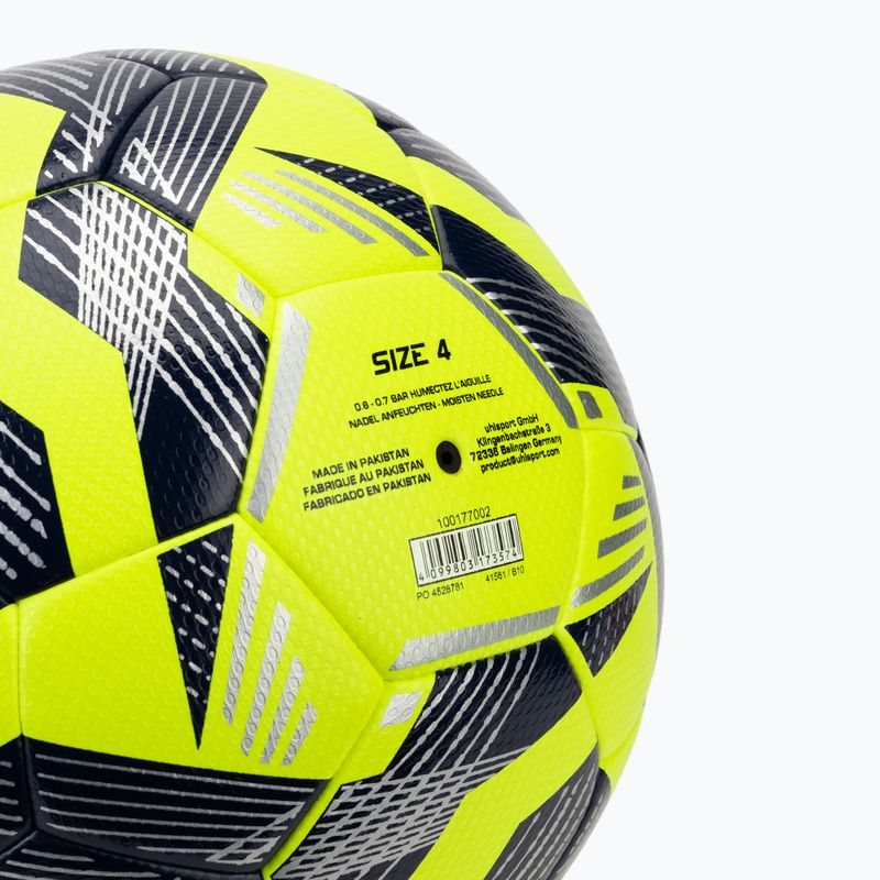 М'яч футбольний uhlsport 350 Lite Addglue fluo yellow/navy/silver розмір 4 3