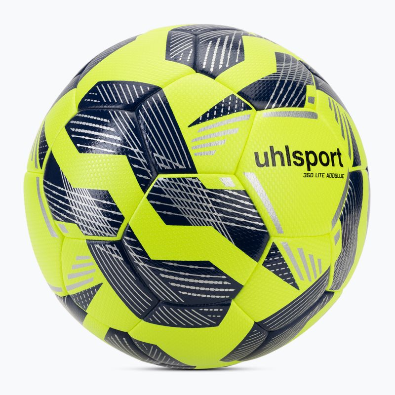 М'яч футбольний uhlsport 350 Lite Addglue fluo yellow/navy/silver розмір 5 2