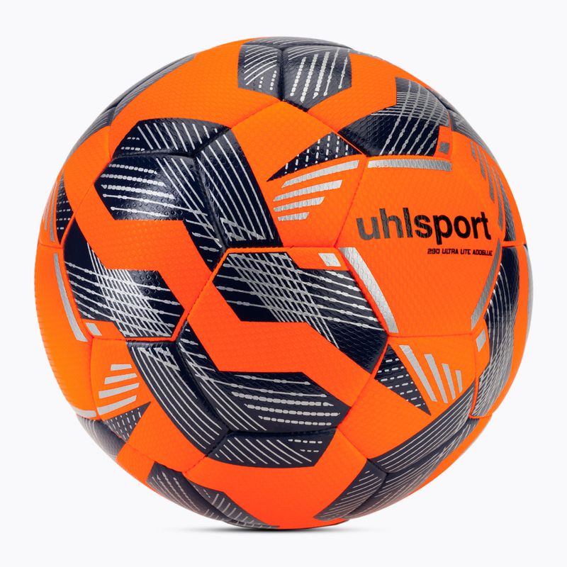 М'яч футбольний uhlsport 290 Ultra Lite Addglue fluo orange/navy/silver розмір 4 2