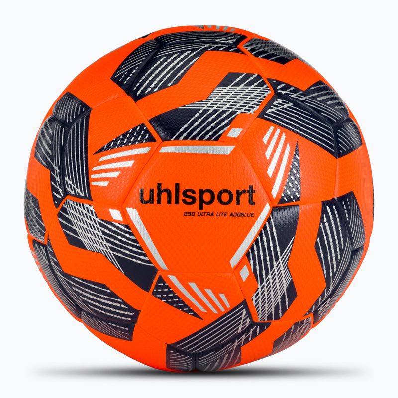 М'яч футбольний uhlsport 290 Ultra Lite Addglue fluo orange/navy/silver розмір 5