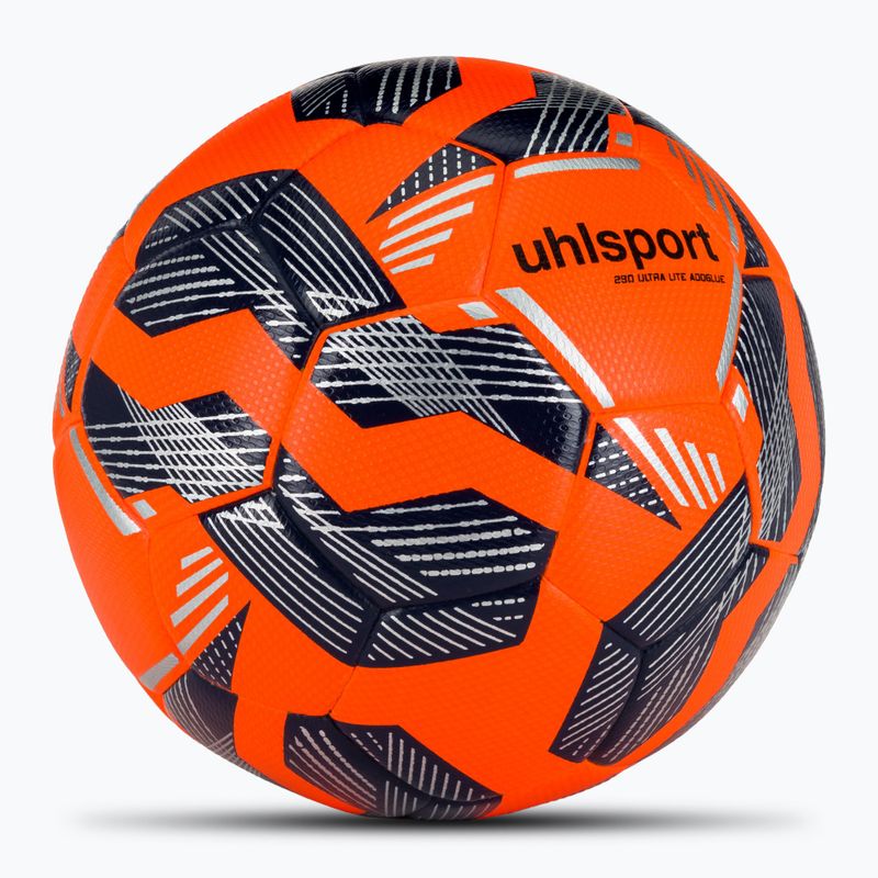 М'яч футбольний uhlsport 290 Ultra Lite Addglue fluo orange/navy/silver розмір 5 2