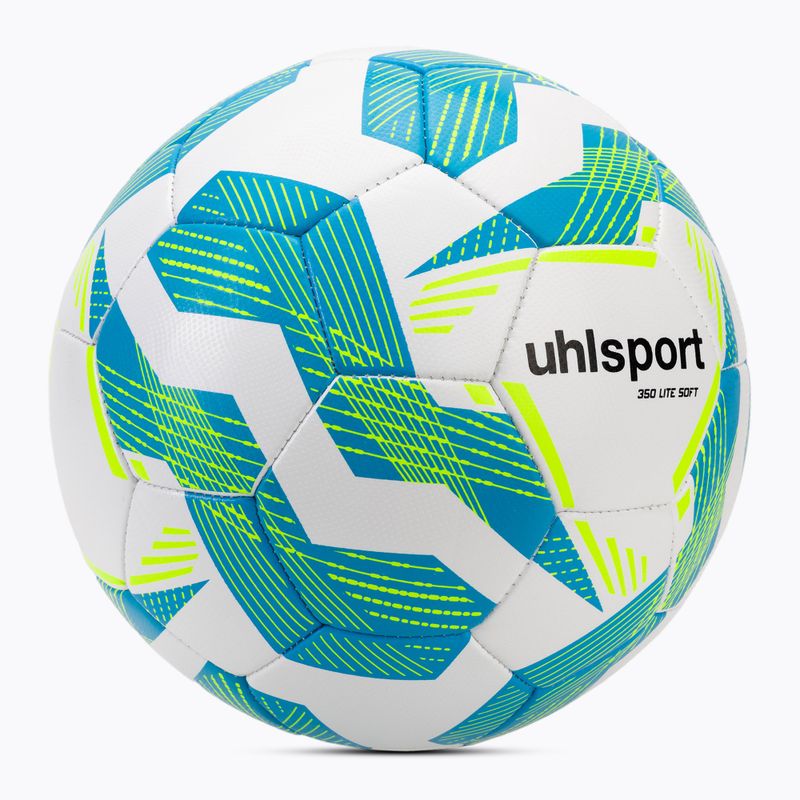 М'яч футбольний uhlsport Lite Soft 350 white/light blue/fluo yellow розмір 5 2
