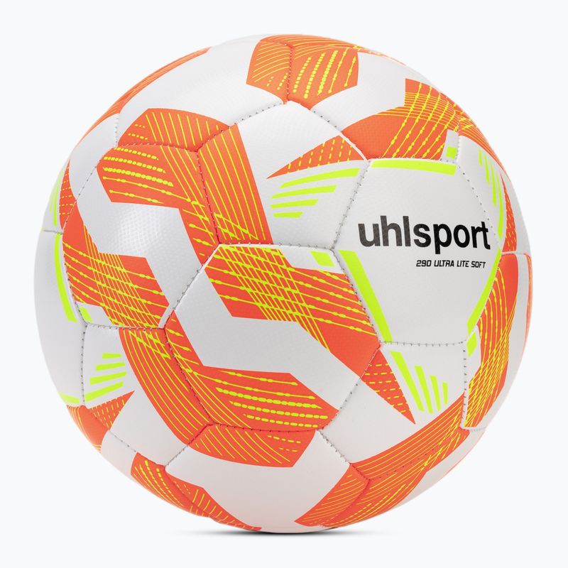 М'яч футбольний uhlsport Ultra Lite Soft 290 white/fluo orange/fluo yellow розмір 4 2