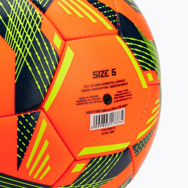 М'яч футбольний uhlsport Ultra Lite Soft 290 fluo orange/navy/fluo yellow розмір 5 3