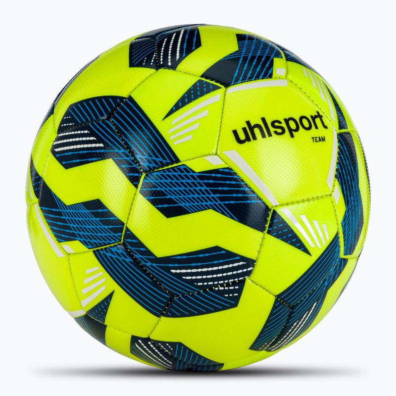 М'яч футбольний uhlsport Team fluo yellow/navy/white розмір 4 2