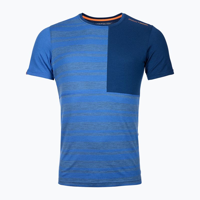 Футболка трекінгова чоловіча ORTOVOX 185 Rock'N'Wool блакитна 8411200002