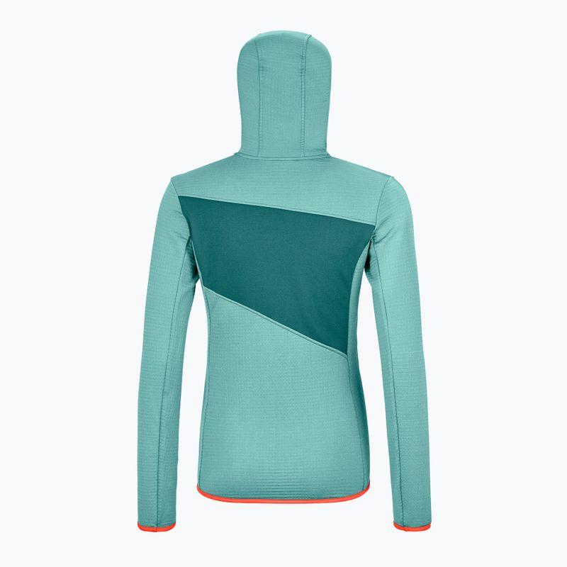 Флісова кофта жіноча ORTOVOX Fleece Grid Hoody бірюзова 8720100036 2