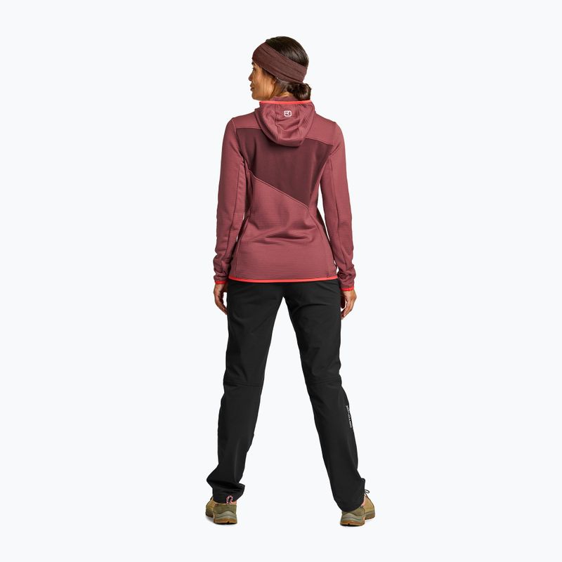 Кофта трекінгова жіноча ORTOVOX Fleece Grid Hoody червона 87201 3