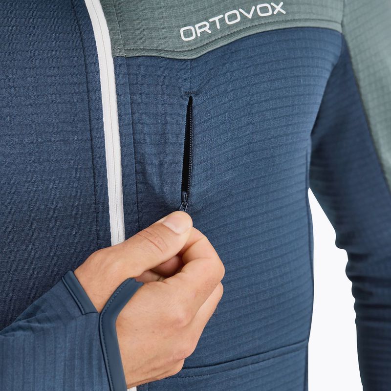 Кофта чоловіча ORTOVOX Fleece Light Grid Hooded deep ocean 4