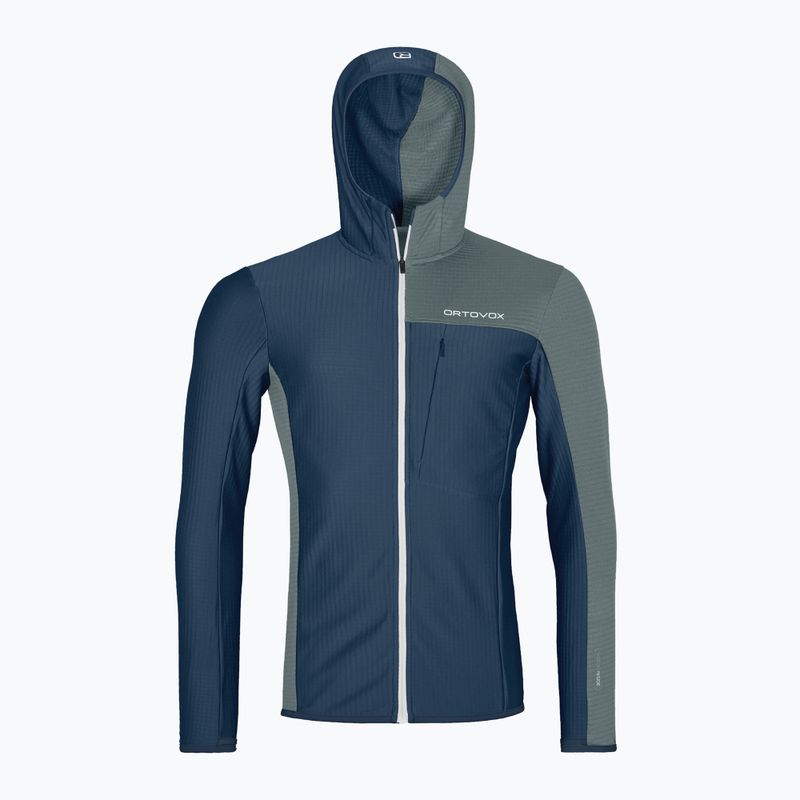 Кофта чоловіча ORTOVOX Fleece Light Grid Hooded deep ocean 7