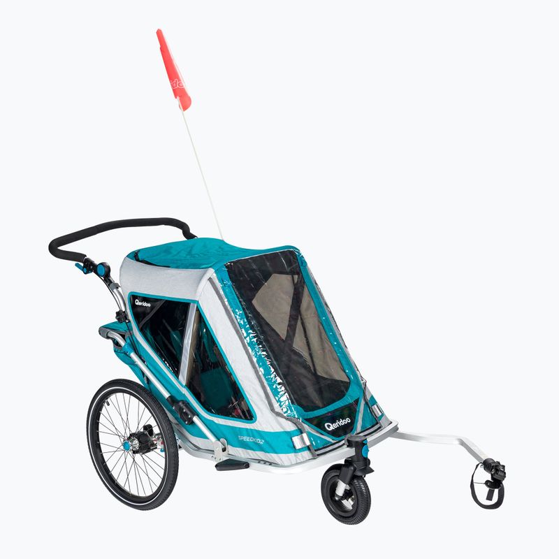 Причіп велосипедний двомісний Qeridoo Speedkid2 блакитний Q-SK2-21-P