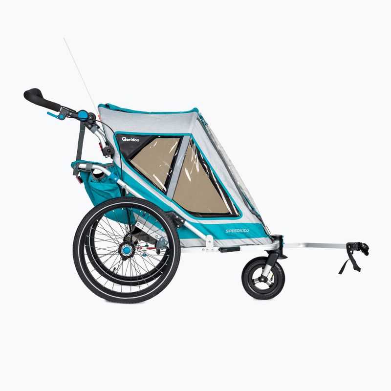Причіп велосипедний двомісний Qeridoo Speedkid2 блакитний Q-SK2-21-P 3