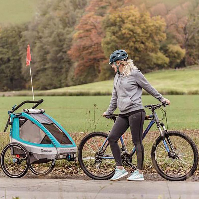 Причіп велосипедний одномісний Qeridoo Sportrex1 блакитний Q-SR1-21-P 10
