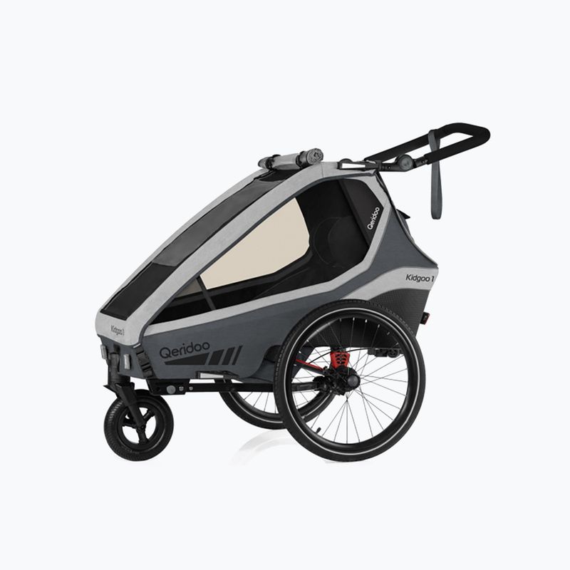 Причіп велосипедний одномісний Qeridoo Kidgoo 1 сірий Q-KDG1-22-SG