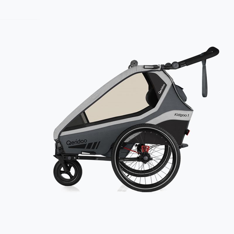 Причіп велосипедний одномісний Qeridoo Kidgoo 1 сірий Q-KDG1-22-SG 3