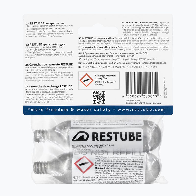 Картридж CO2 (2шт. 16 g) для буїв безпеки Restube Cartridges MRA0004 2