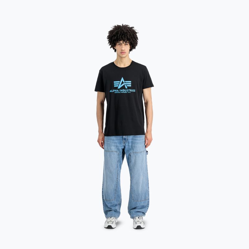Футболка поло чоловіча Alpha Industries Basic black/blue 2