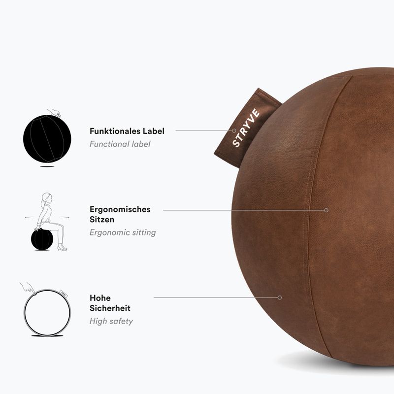 М'яч гімнастичний STRYVE Active 70 cm natural brown 3