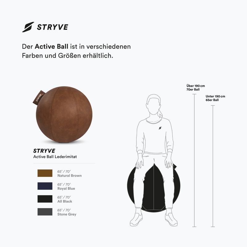 М'яч гімнастичний STRYVE Active 70 cm natural brown 5