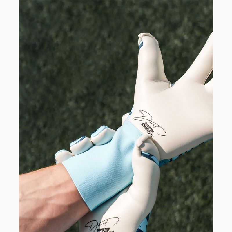 Воротарські рукавиці T1TAN Beast 3.0 x Nonstopgoalkeeper blue/white/yellow 5