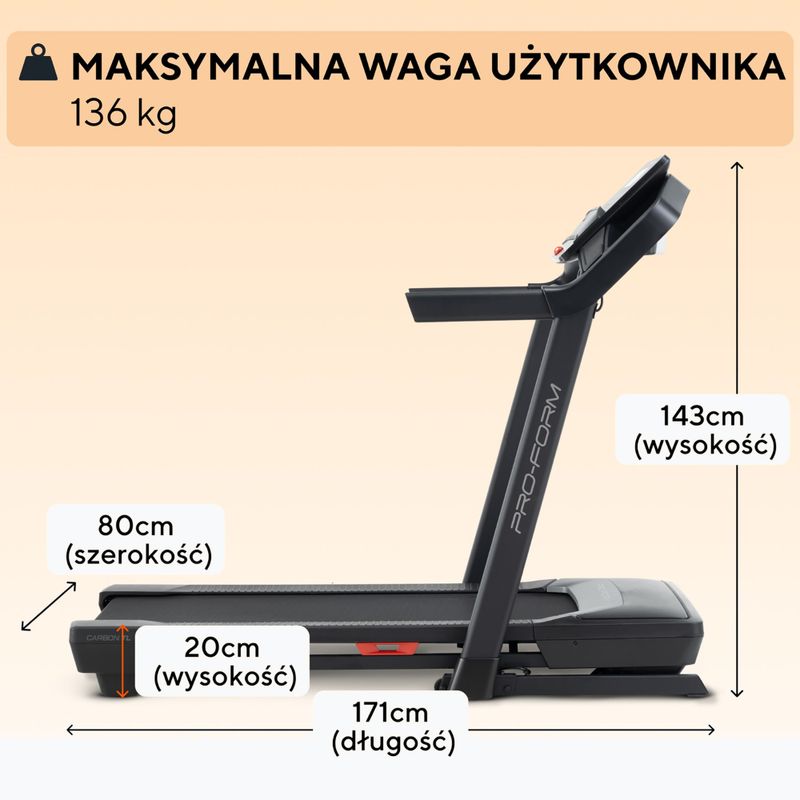 Бігова доріжка електрична ProForm Carbon TL black 6