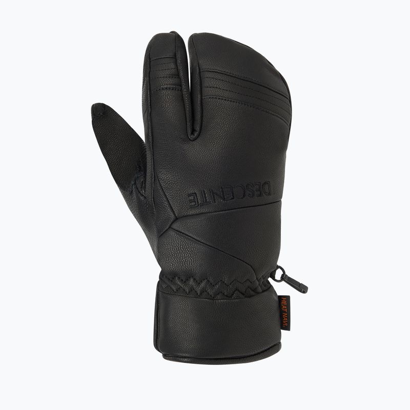 Рукавиці гірськолижні чоловічі Descente 3 Finger Leather black 2